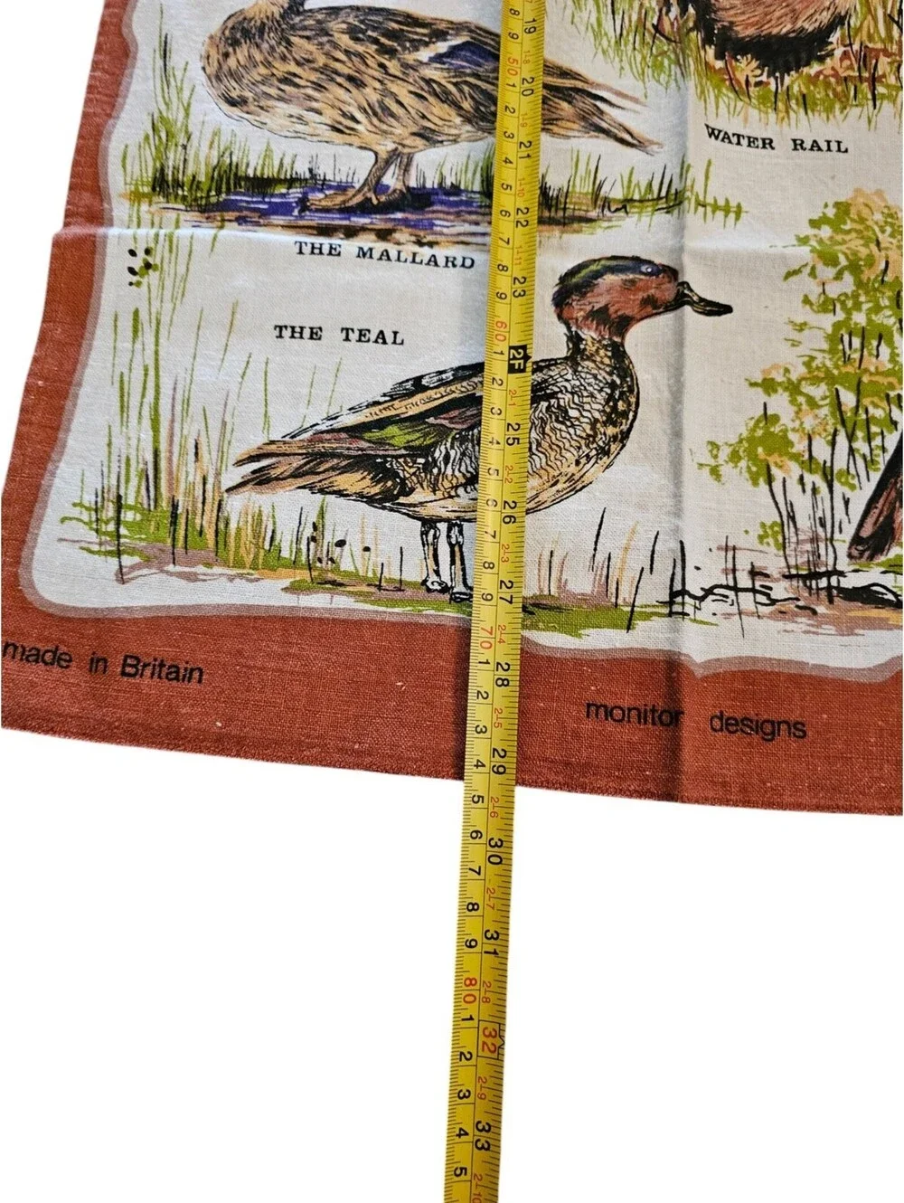 Vintage Birds of the Norfolk All Cotton Dish Tea Towel Britain